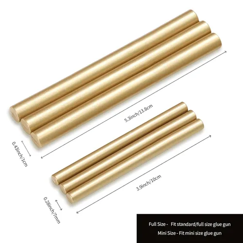 Miniatura 6 de UNIQOOO - Barras de cera mini para pistola de pegamento para sello de cera – Oro metálico prosecco, ideal para invitaciones de boda, tarjetas