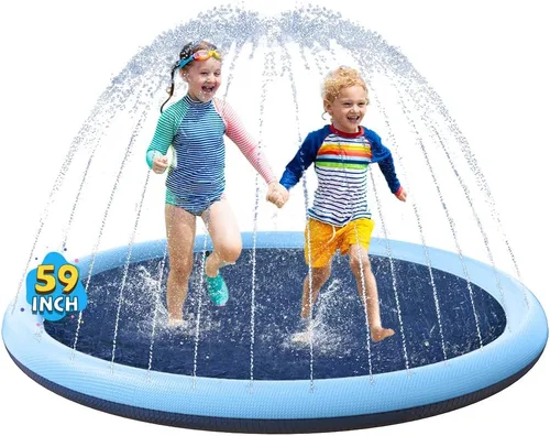 VISTOP Almohadilla Antisalpicaduras Antideslizante para Niños y Perros, Piscina de Aspersores Engrosada Juguetes Acuáticos de Verano al Aire Libre -