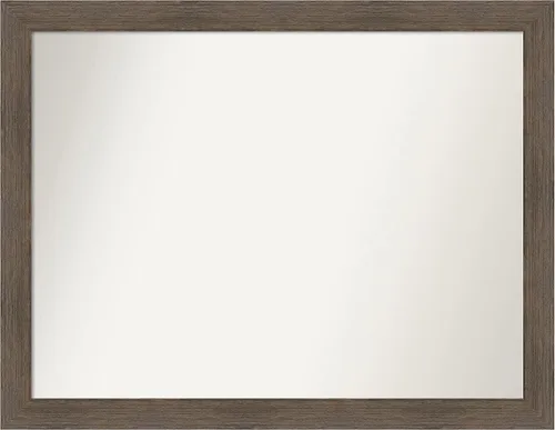 Miniatura 192 de Amanti Art Espejo de pared personalizado no biselado (24 x 27 pulgadas), marco estrecho de nogal chipre - varios tamaños personalizados - Espejo