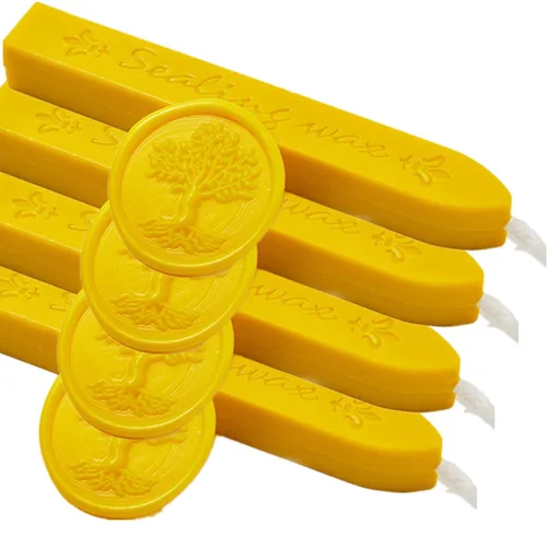 Miniatura 7 de 12 varillas de cera de sellado amarillo con mechas, cera de sellado antigua para sello de cera, invitaciones de boda, envoltura de regalos, regalo