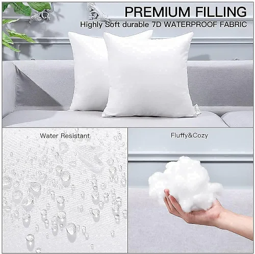 Miniatura 6 de OTOSTAR Insertos de almohada de alta calidad para exteriores, 18 x 18 pulgadas, impermeables, paquete de 4 rellenos cuadrados, rellenos decorativos