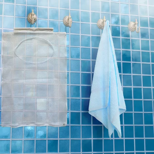 Miniatura 5 de Cesta de malla colgante para lavandería (30 x 20 x 2 pulgadas), bolsa grande de ropa sucia, se puede utilizar detrás de la puerta, armario, caravana