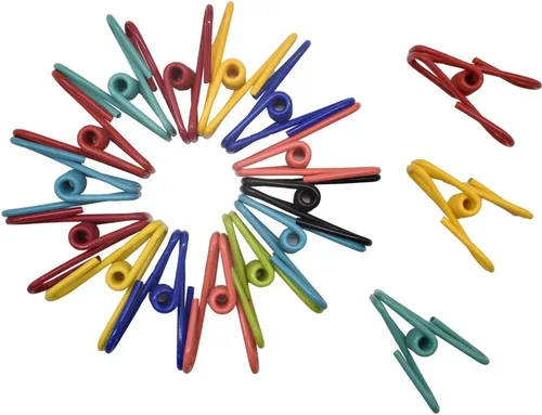 Paquete de 50 clips de alambre de acero, coloridos recubiertos de vinilo, resistentes al viento, pinzas para secar el hogar, lavandería y oficina,