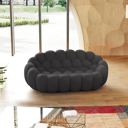 Miniatura 13 de JACH Juego de sofá curvado de burbujas, cómodo sofá tapizado, tela de malla 3D en forma de panal sofás modernos para sala de estar, apartamento