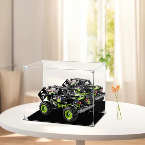 Miniatura 4 de Vitrina de acrílico transparente para figuras de acción con parte trasera espejada, caja de almacenamiento a prueba de polvo, estuche de vidrio