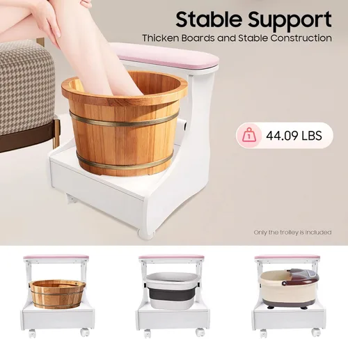 Miniatura 4 de Reposapiés de pedicura, manicura con ruedas, reposapiés de belleza para el hogar, reposapiés, pedicura, taburete para uso en el hogar y salón
