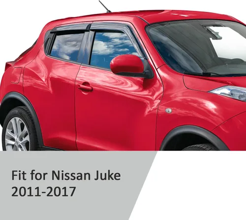 Miniatura 5 de Voron Glass - Protectores de lluvia con cinta adhesiva extra duraderos para Nissan Juke 2011-2017, deflectores de ventana, viseras de ventilación, 4