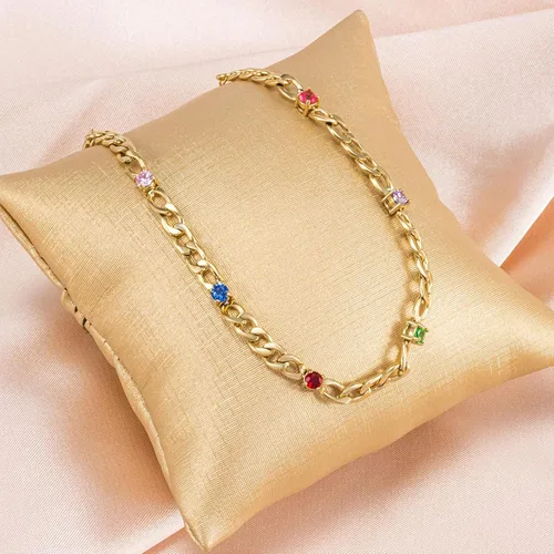 Miniatura 16 de Light Pink Crystal Bracelets for Women Trendy, OUXi 18K Rose Gold Plated Cubic Zirconia Wedding Tennies Jewelry Bracelets, Dainty Birthstone Hand