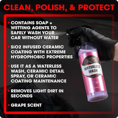 Miniatura 2 de Swift SiO2 - Spray de cerámica sin agua para lavado de autos y detalle rápido (16 onzas), sellador hidrofóbico de acabado Capa de revestimiento
