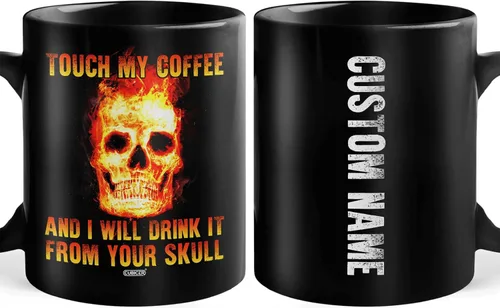 Miniatura 17 de CUBICER Taza de café de cerámica negra personalizada, tazas religiosas, con nombre personalizado, tazas grandes con refranes para mujeres, hombres