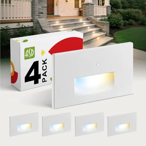 Miniatura 39 de ASD LED Luminaria de Escalera Empotrada, Iluminación de Pasada al Aire Libre del Atardecer al Amanecer 3CCT, Sensor de Movimiento, Fotocélula