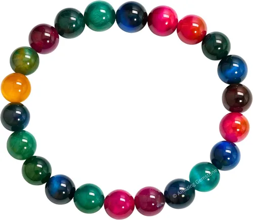 Miniatura 765 de Amazing Gemstone Pulsera de cristal para mujeres y hombres, pulsera de cristal curativo de protección, pulsera elástica con cuentas de piedras