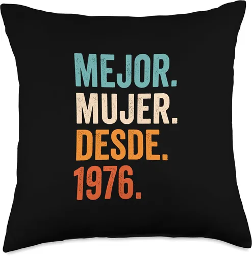 47th wedding anniversary gifts for her Mejor Mujer desde 1976 | 47 aniversario de boda, cojín de 18 x 18 pulgadas, multicolor