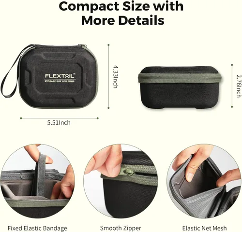 Miniatura 4 de FLEXTAILGEAR Estuche portátil para bomba de aire, material rígido de polipropileno, compatible con bomba pequeña X/Tiny pump 2X/Tiny Pump 3x/Max