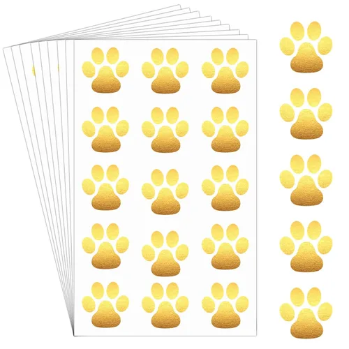Miniatura 13 de Harloon 20 hojas, 300 unidades, tatuajes temporales de huellas de patas, calcomanías de perro extraíbles para animar patrulla de las mujeres, pies