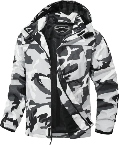 Miniatura 7 de Chaqueta impermeable para hombre, rompevientos, ligera, con capucha desmontable