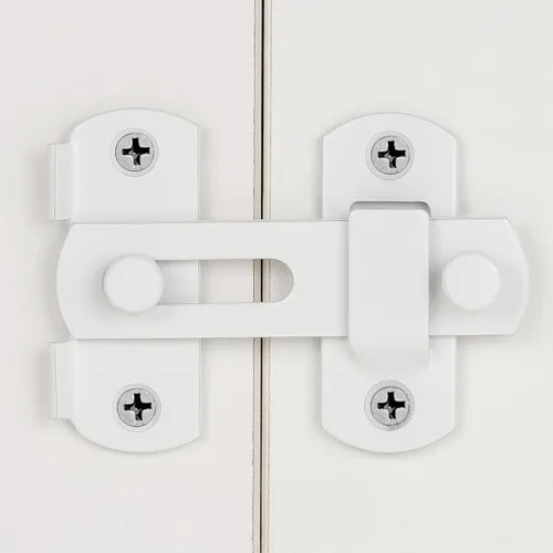 Miniatura 3 de INIRET 4 Paquetes de Pestillos para Puerta de Granero, 2.75" x 2.02" Acero Inoxidable Blanco Pestillo de Puerta Abatible de Granero, Cerradura