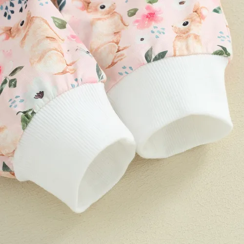 Miniatura 33 de Mandizy Conjunto de ropa de bebé niña otoño 3 6 9 12 18 24 meses sudadera de manga larga y pantalones con estampado floral y diadema