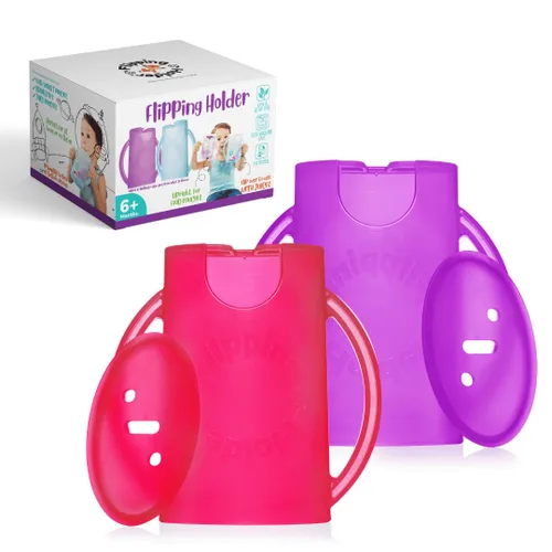 Miniatura 15 de Flipping Holder 2 en 1 para bolsas de comida y cajas de jugo para bebé (paquete de 2) - Envase seguro para alimentos sin apretar, con asas de fácil