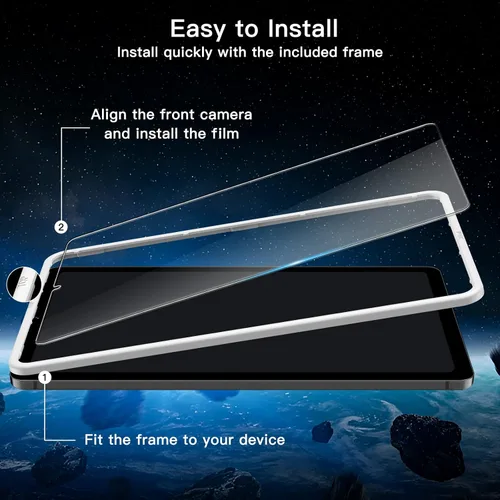 Miniatura 2 de JETech Protector de pantalla para Samsung Galaxy Tab S6 Lite (10.4 pulgadas, modelo 2024/2022/2020) con marco de fácil instalación, película