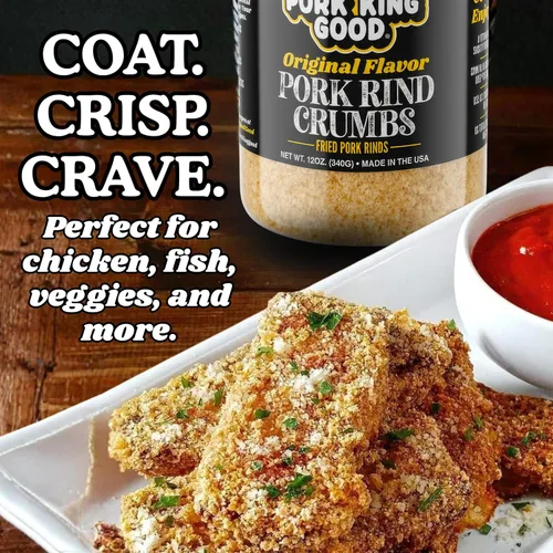 Miniatura 7 de Pan rallado de corteza de cerdo bajo en carbohidratos Keto de Pork King Good ¡Perfecto para dietas cetogénicas, paleo, sin gluten, sin azúcar