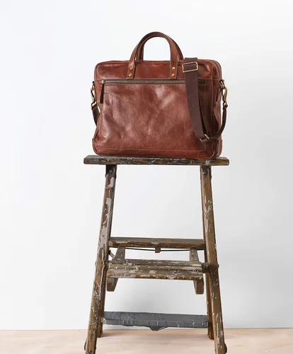 Miniatura 5 de Fossil Haskell - Maletín de cuero o tela para hombre Coñac