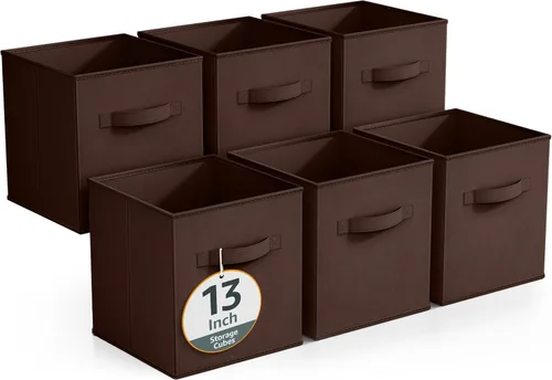 Miniatura 19 de Sorbus - Contenedores de almacenamiento de 11 pulgadas, cestas plegables de tela para organizar despensa, armario, estante, caja de juguetes, cubo