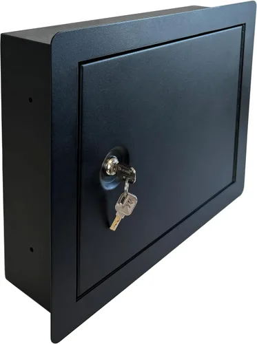 Caja fuerte en la pared con cerradura de llave – Compartimento de pared oculto bloqueable de acero resistente para almacenamiento seguro, caja