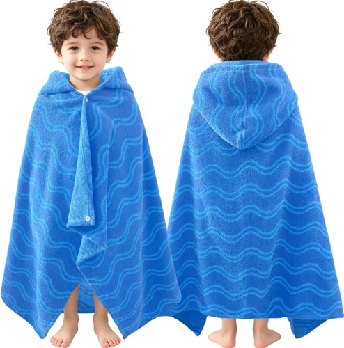 Miniatura 13 de VOOVA & MOVAS Toalla de playa con capucha para niños de 3 a 8 años, 30 x 50 pulgadas, suave, gruesa, grande, 100% algodón, absorbente para playa