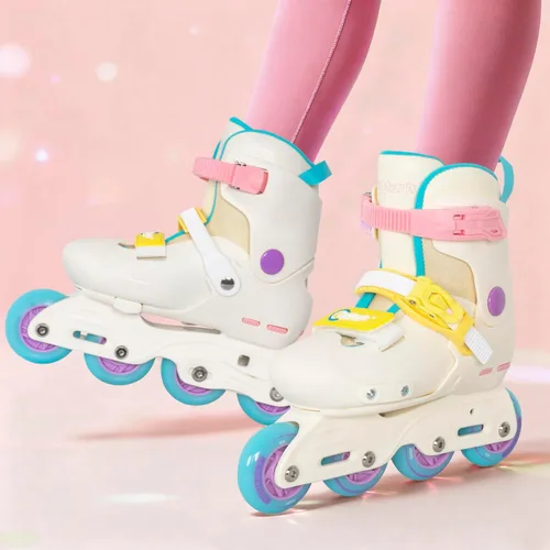 Miniatura 4 de Nattork Patines en línea para niñas, niños, adolescentes, niños de 4 a 16 años, 4 tamaños, cuchillas ajustables para cumpleaños en interiores