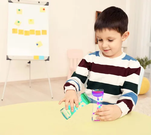 Miniatura 5 de CAILINK Paquete de 2 juguetes sensoriales para relajación, temporizadores de lava de color flotante