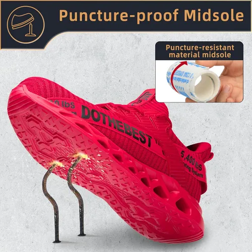 Miniatura 69 de Furuian - Tenis con punta de acero para hombres y mujeres, zapatos de seguridad ligeros, cómodos, a prueba de pinchazos, zapatos de trabajo