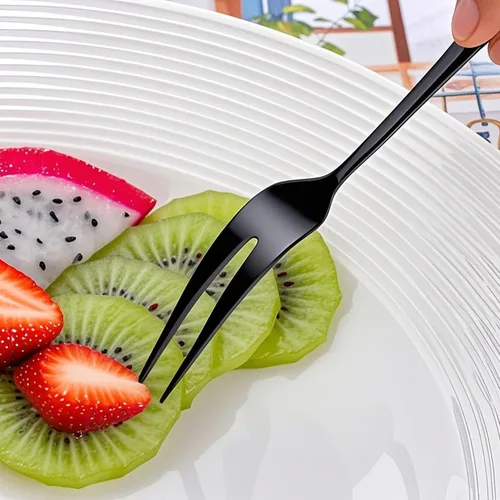 Miniatura 5 de Tenedores de Acero Inoxidable de Cangrejo Negro, Tenedor Escargot de 2 Puntas para Degustar Aperitivos, Tenedores Portátiles para Cóctel, Ensalada