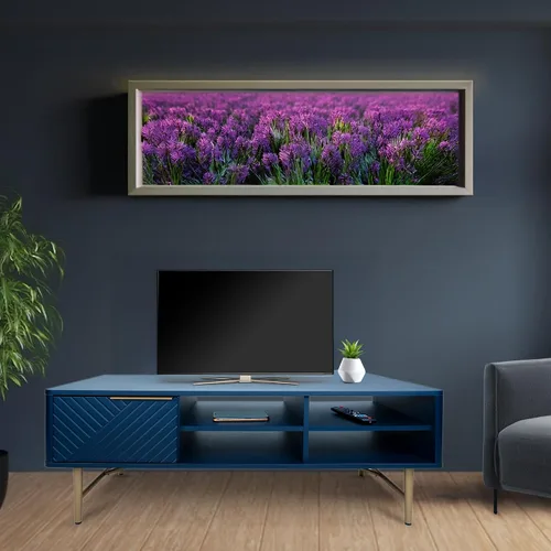 Miniatura 8 de Mesa de centro moderna con almacenamiento, acabado mate azul oscuro con patas doradas, mesa de centro cuadrada para sala de estar y granja