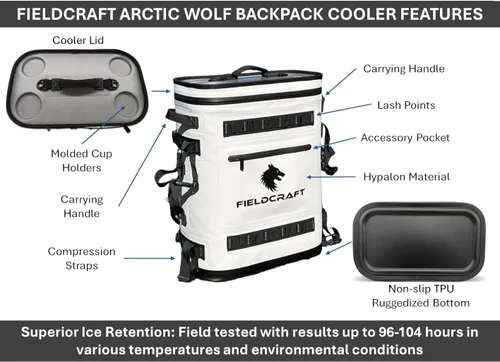 Miniatura 4 de Hypalon - Mochila térmica térmica con aislamiento de TPU a prueba de fugas, impermeable, Arctic Wolf por Fieldcraft para viajes, deportes, playa