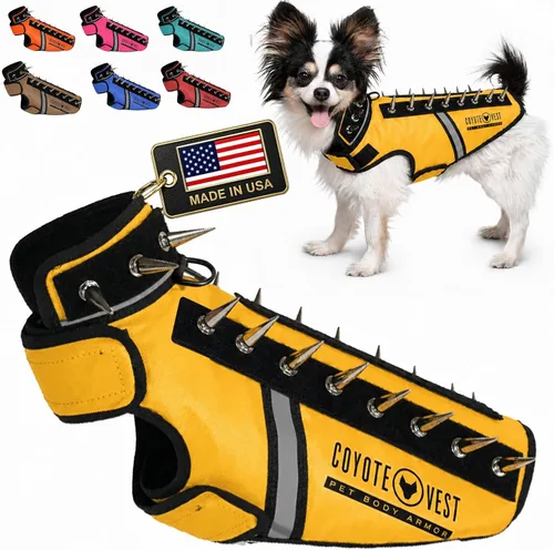 Miniatura 39 de CoyoteVest SpikeVest - Chaleco de arnés para perro, accesorios reflectantes para perros con púas para proteger a tu mascota de ataques de Raptor