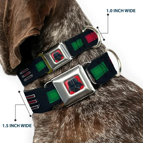 Miniatura 2 de Buckle-Down Collar de perro hebilla de cinturón de seguridad Star Wars Darth Vader Cinturón utilitario Bounding3 Negro Grises Rojos 11 a 17 pulgadas