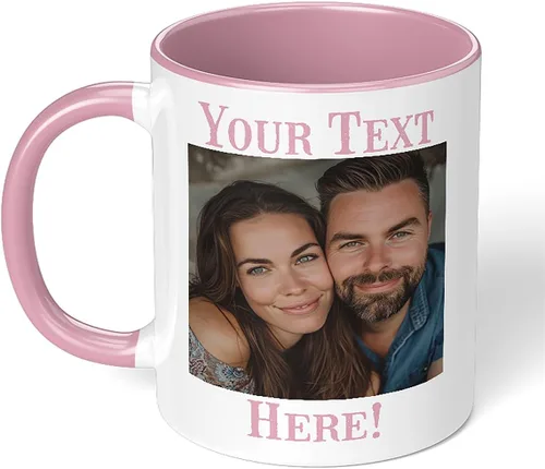 Miniatura 27 de Taza de café de cerámica negra personalizada de 11 onzas con texto, mensaje, tu texto aquí, nombre, DYE Taza para Cafe personalizadas, con foto