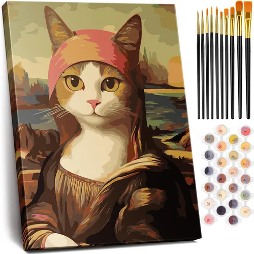 Miniatura 10 de NiArt Pintura por Números para Adultos Principiantes, Pintura por Números DIY sobre Lienzo para Niños, Kits de Pintura al Óleo para Regalo y Maid