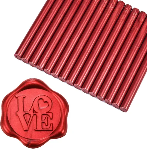Yoption - 15 varillas de cera para pistola de pegamento para sello de cera, ideal para sellos vintage, invitaciones de boda, sobres, tarjetas, ideas