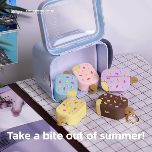 Miniatura 2 de elago - Funda con llavero para audífonos AirPods Pro de Apple en forma de helado. Azul (Arándano)