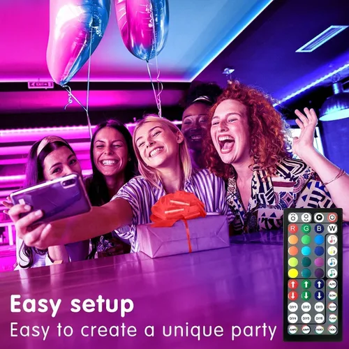 Miniatura 2 de Tenmiro - Tira de luces LED de 50 pies, tira de luces LED inteligente con sincronización de música, cambio de color, control de aplicación y control