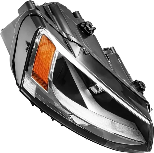 Miniatura 5 de Conjunto de faro delantero, carcasa cromada, reflector ámbar compatible con Jetta 2011-2018, paquete de 1 (lado derecho del pasajero)