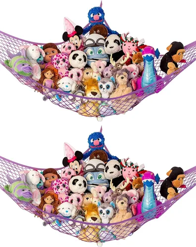 Miniatura 32 de Lilly's Love Hamaca para animales de peluche, organizador colgante de esquina, almacenamiento de juguetes, red de almacenamiento de animales