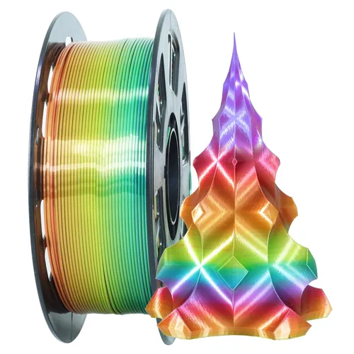 Miniatura 23 de MIKA3D Paquete de 6 carretes de filamento bicolor para impresora 3D de 1.75mm, filamento de seda PLA para impresión 3D, 6 carretes – seda