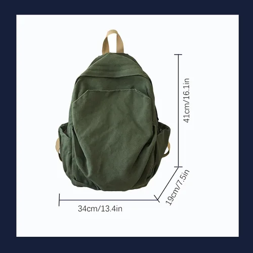 Miniatura 2 de CBDAO Bolsa de lona para mujer, mochila de ocio de gran capacidad para hombres y mujeres, mochila de viaje para hombres y mujeres, Verde, Mochilas