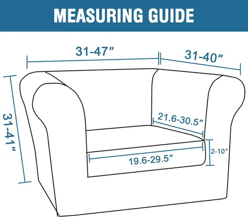 Miniatura 2 de Funda para silla Chesterfield de 2 piezas para sofá de 1 cojín, fundas para silla de brazo alto, 1 asiento, alta elasticidad, lavable, protector