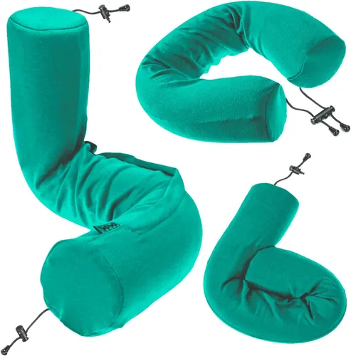 Miniatura 13 de Dot&Dot Almohada de viaje de espuma viscoelástica para aviones - Almohada de viaje para dormir - Almohada de avión para soporte de cuello, barbilla