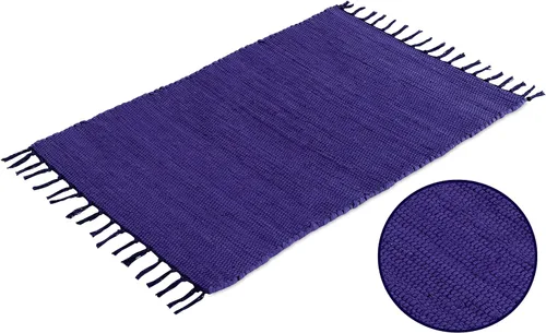 Miniatura 10 de COZY TRENDS Alfombra trenzada a mano, estilo indio, tradicional, colorido, de algodón, Chindi, decoración del hogar, 24 x 36 pulgadas, con flecos