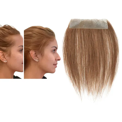 Miniatura 15 de Reemplazo de cabello humano con cicatrices, quemaduras accidentales sin vello para hombres y mujeres, pérdida de línea de cabello, cinta recta